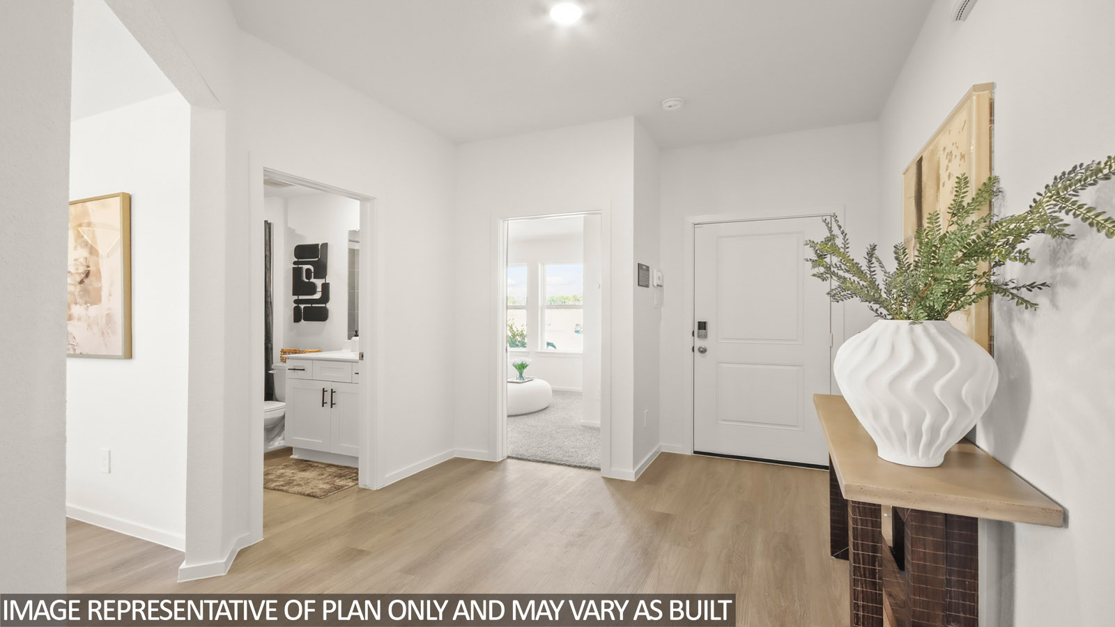 Entry hallway with vinyl flooring