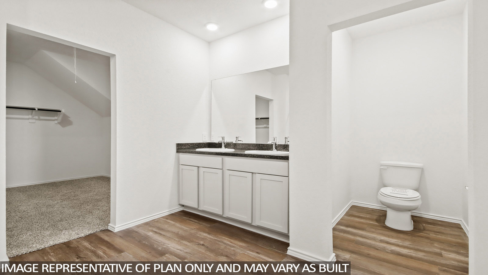 Primary bathroom with double sinks