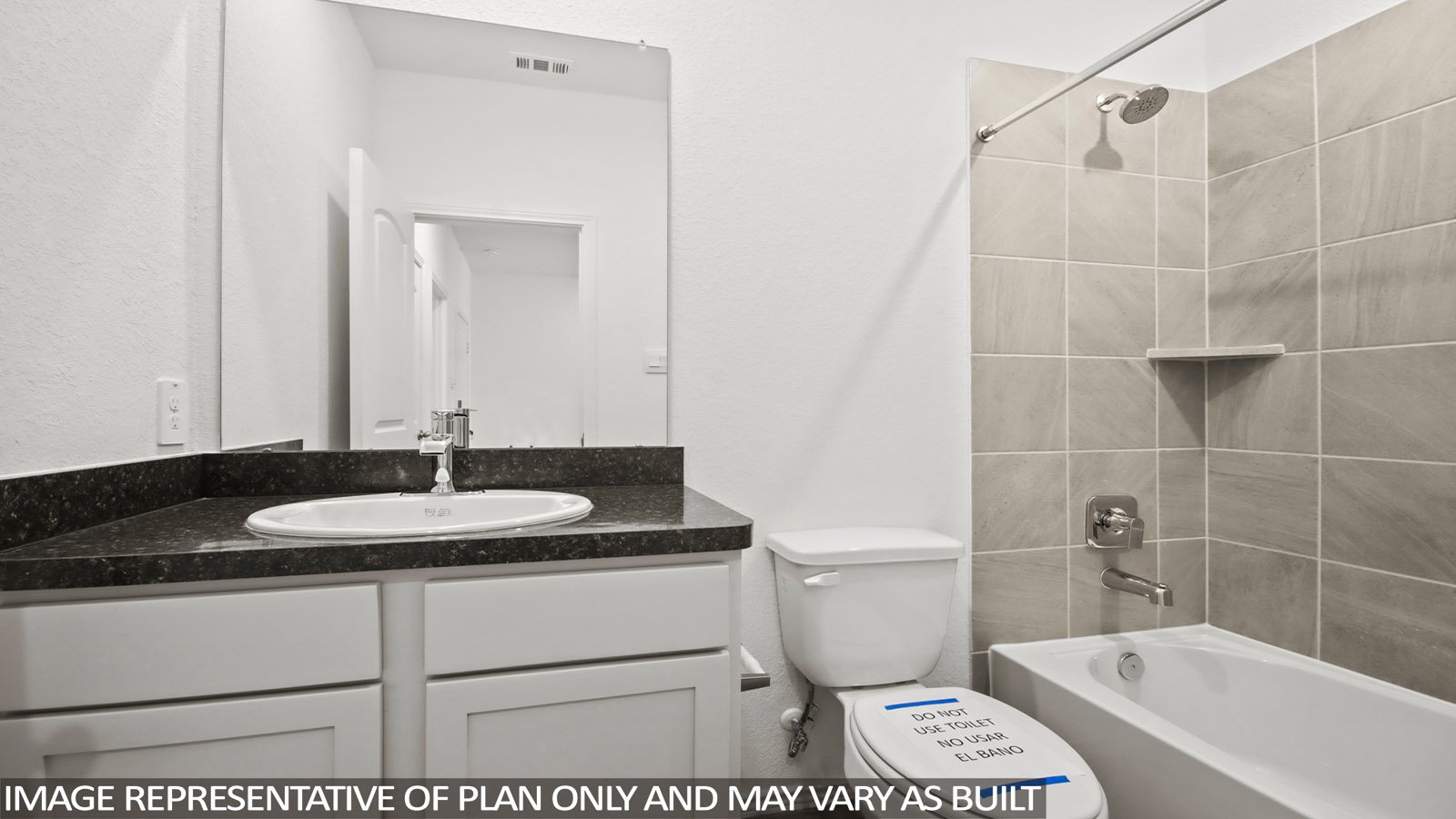 Secondary bathroom with single sink
