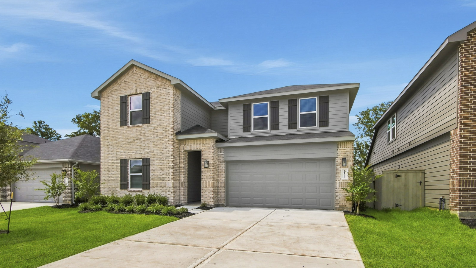 Two story home with two car garage