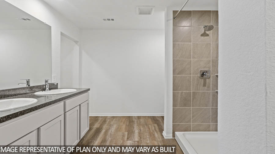 Primary bathroom with double sinks