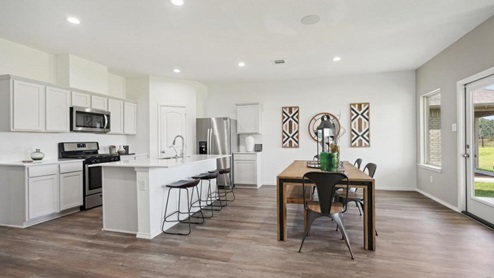 Kitchen with white cabinets
