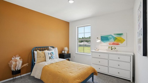 Second story secondary bedroom with window