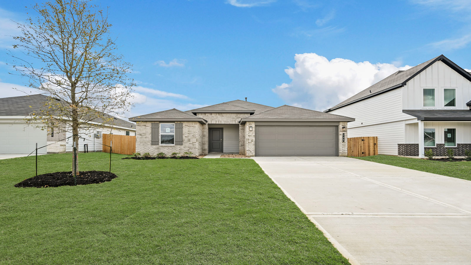 One story home with two car garage