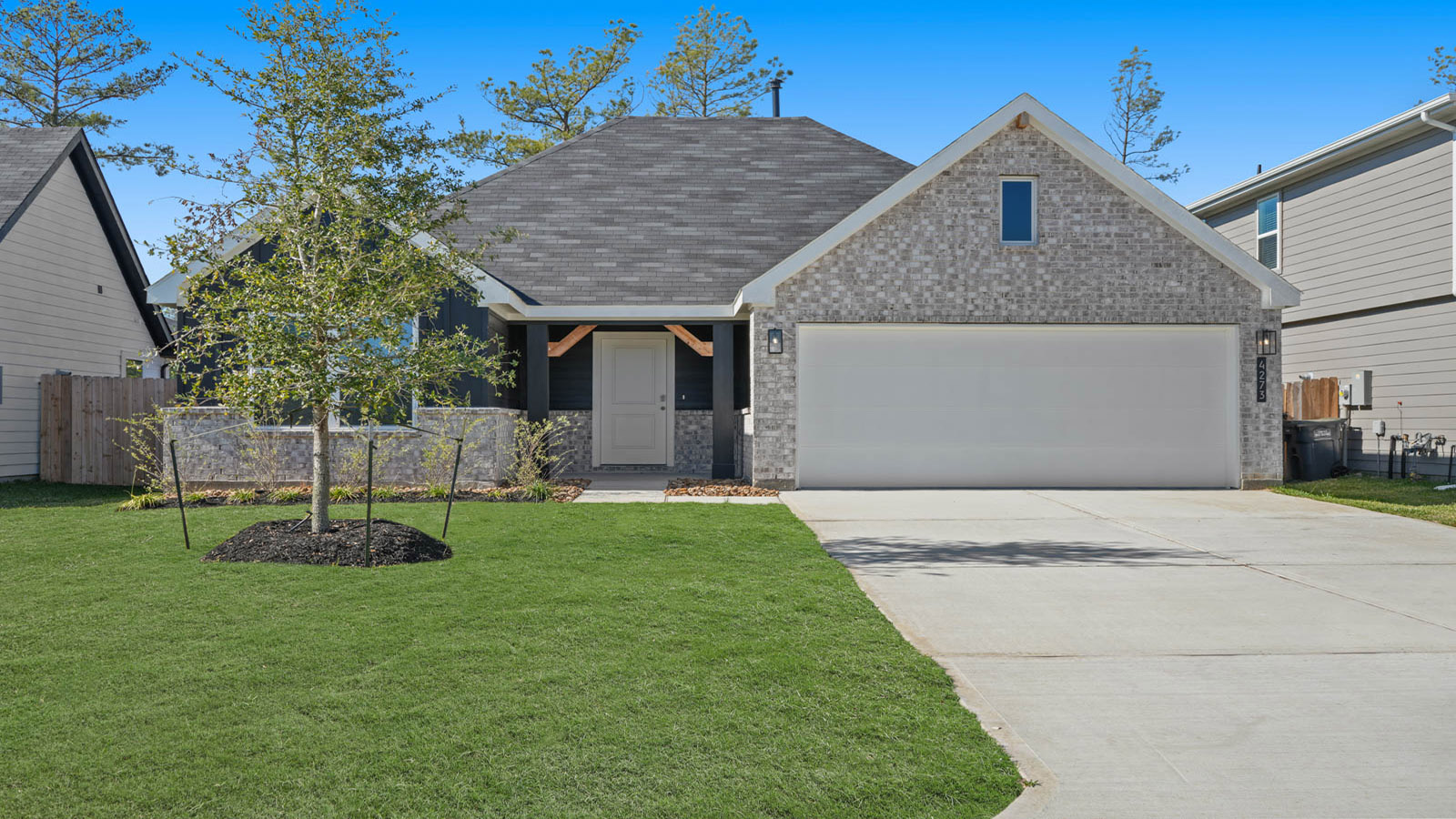 One story home with two car garage