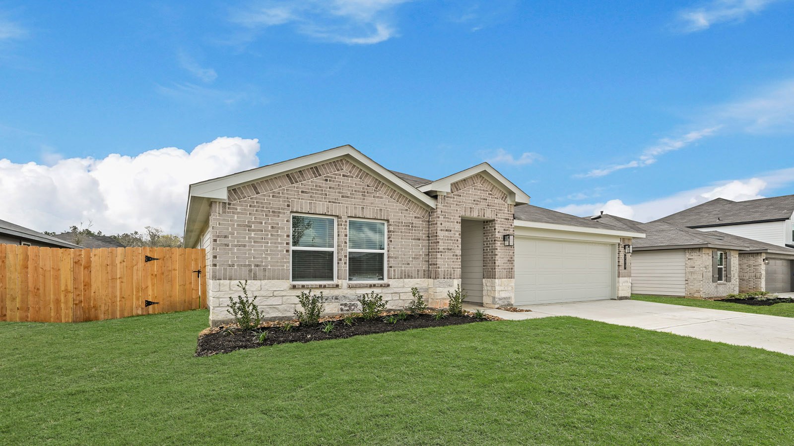 One story home with two car garage