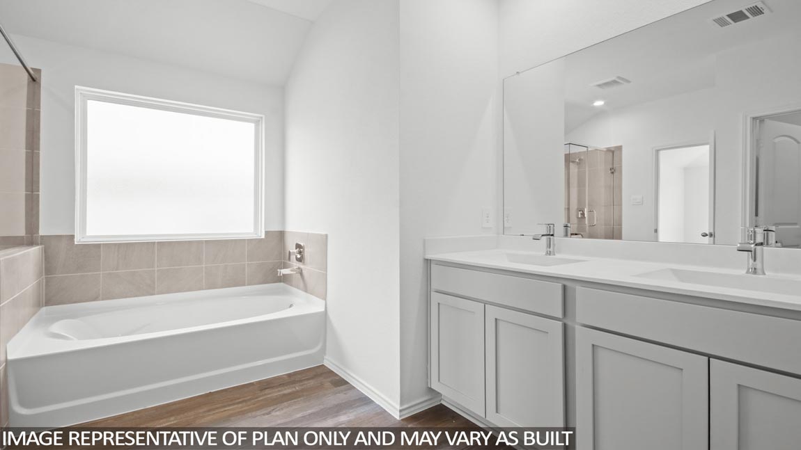 Primary bathroom with double sinks