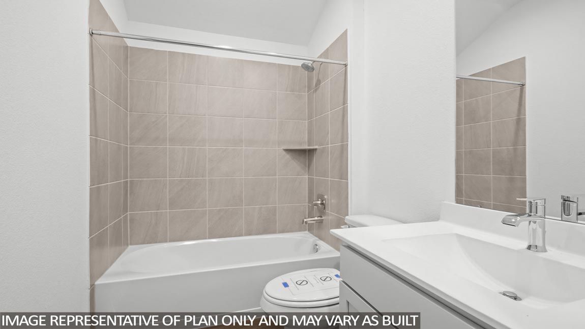 Secondary bathroom with single sink