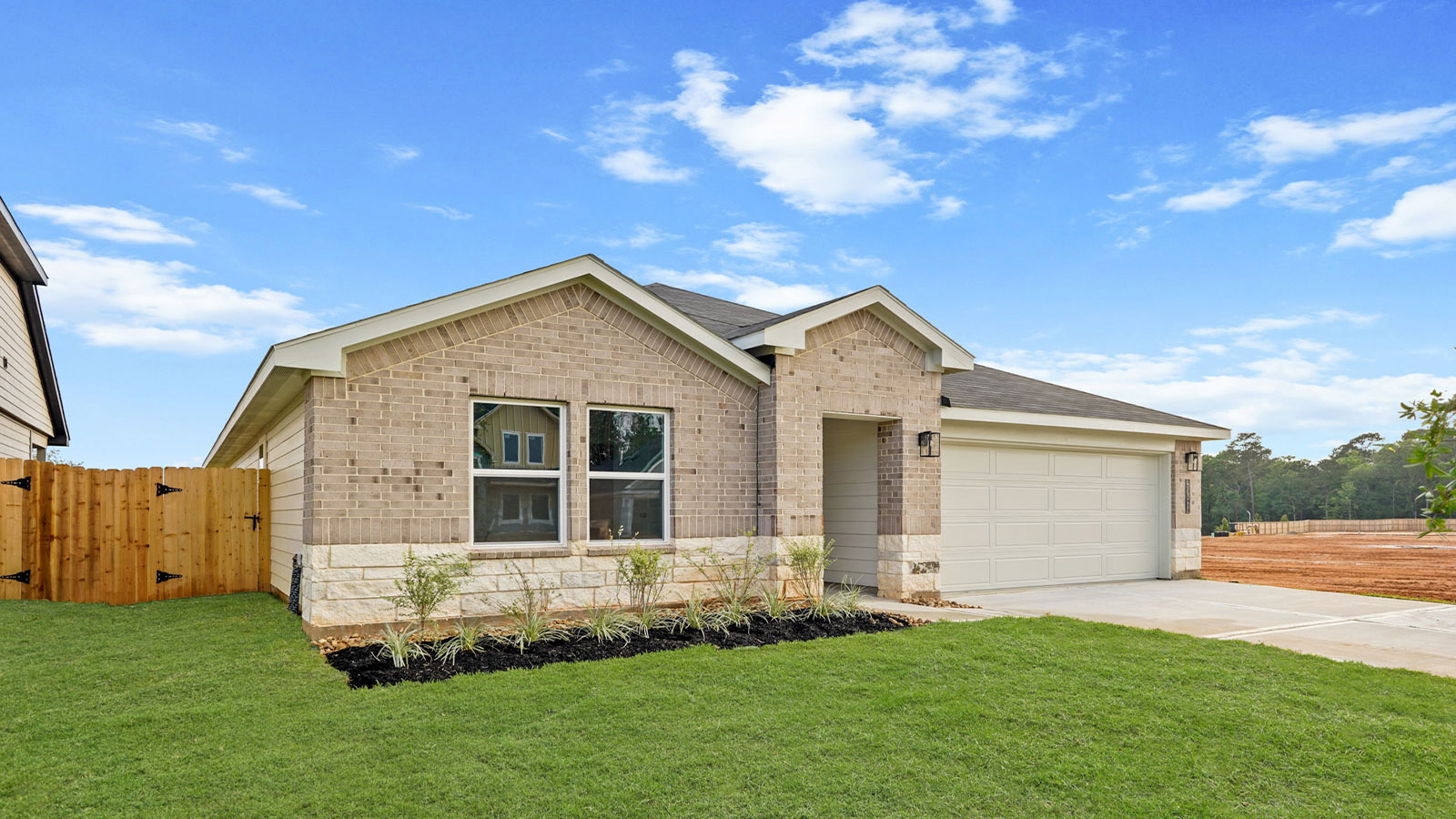 One story home with two car garage