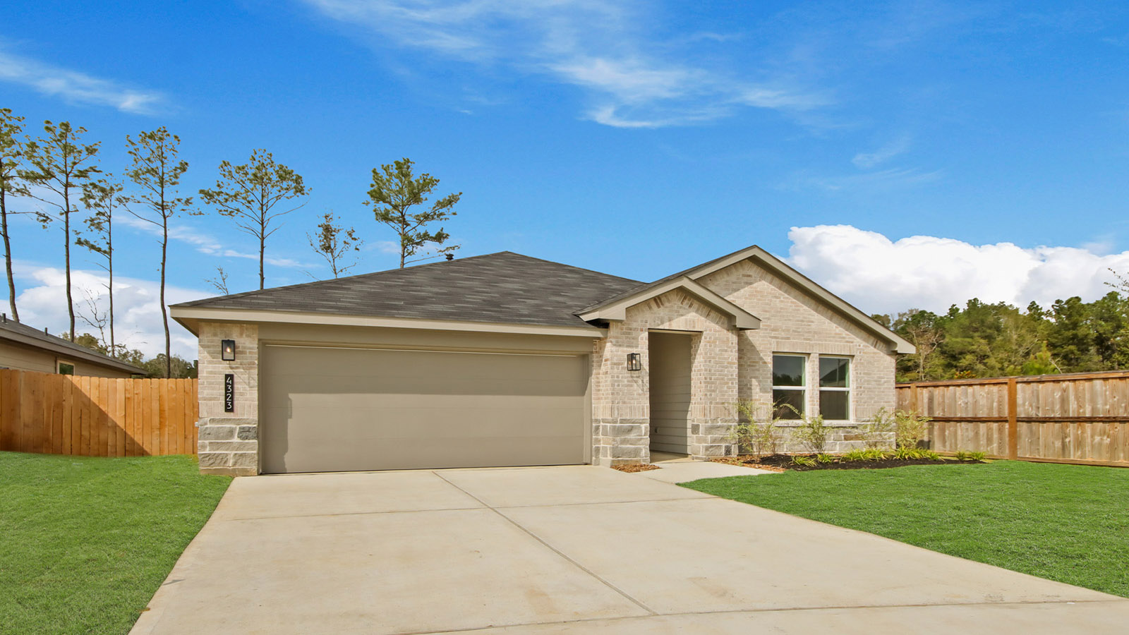 One story home with two car garage