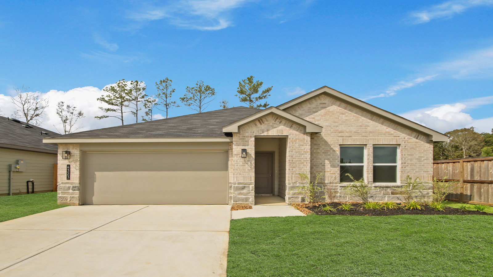 One story home with two car garage