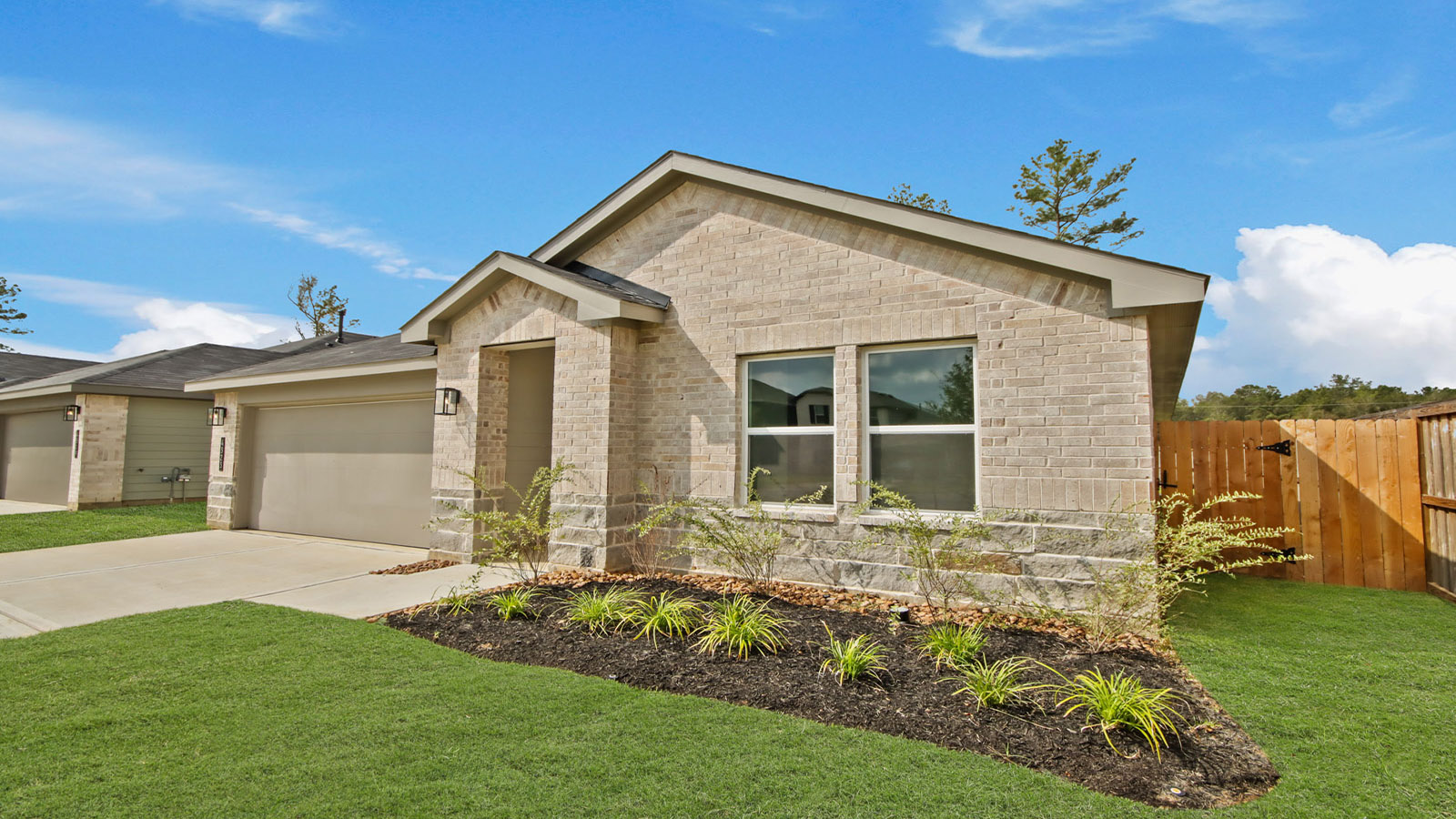 One story home with two car garage