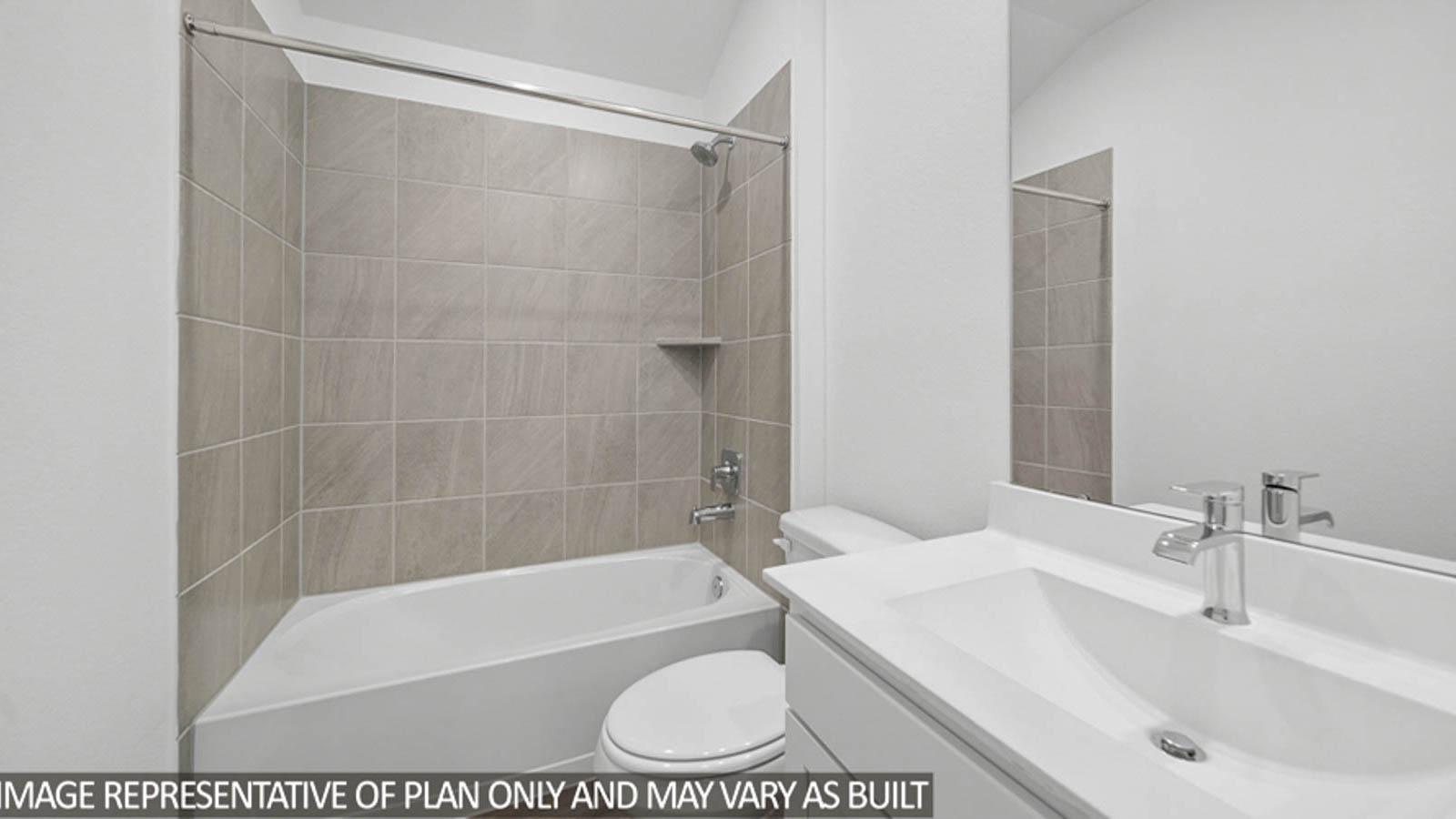 Secondary bathroom with single sink