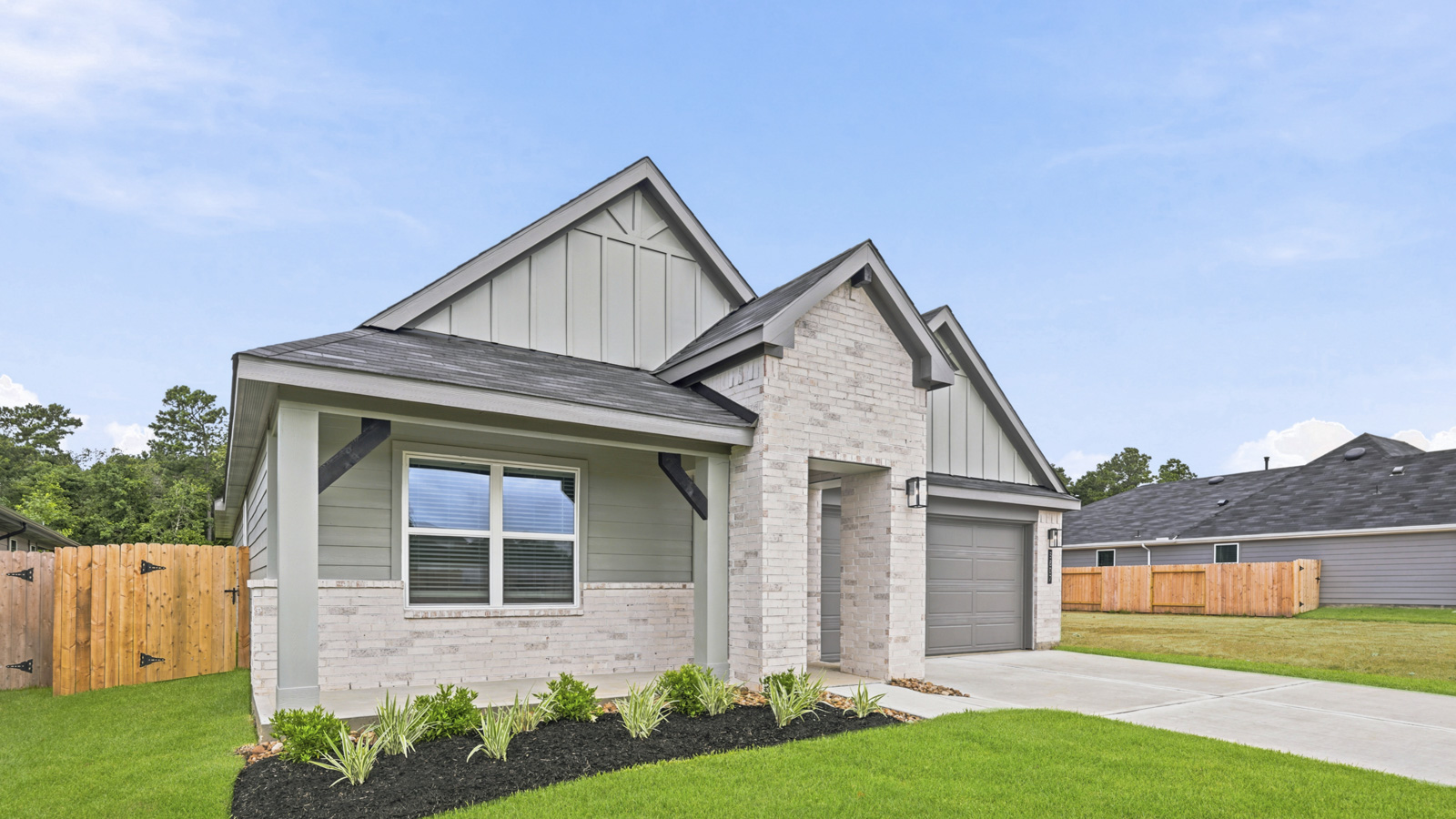 One story home with two car garage