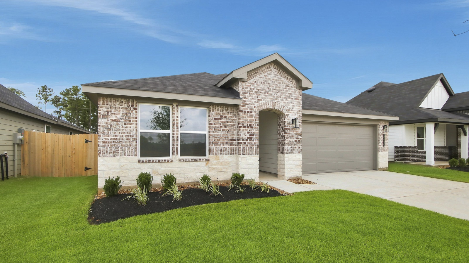 One story home with two car garage