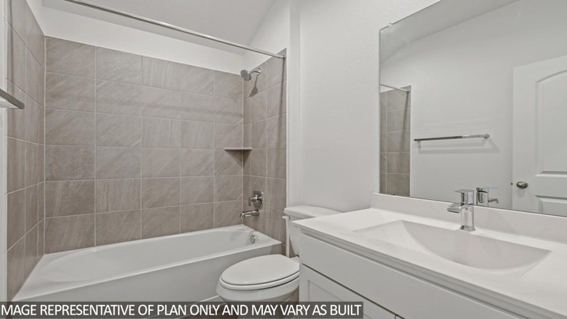 Secondary bathroom with single sink