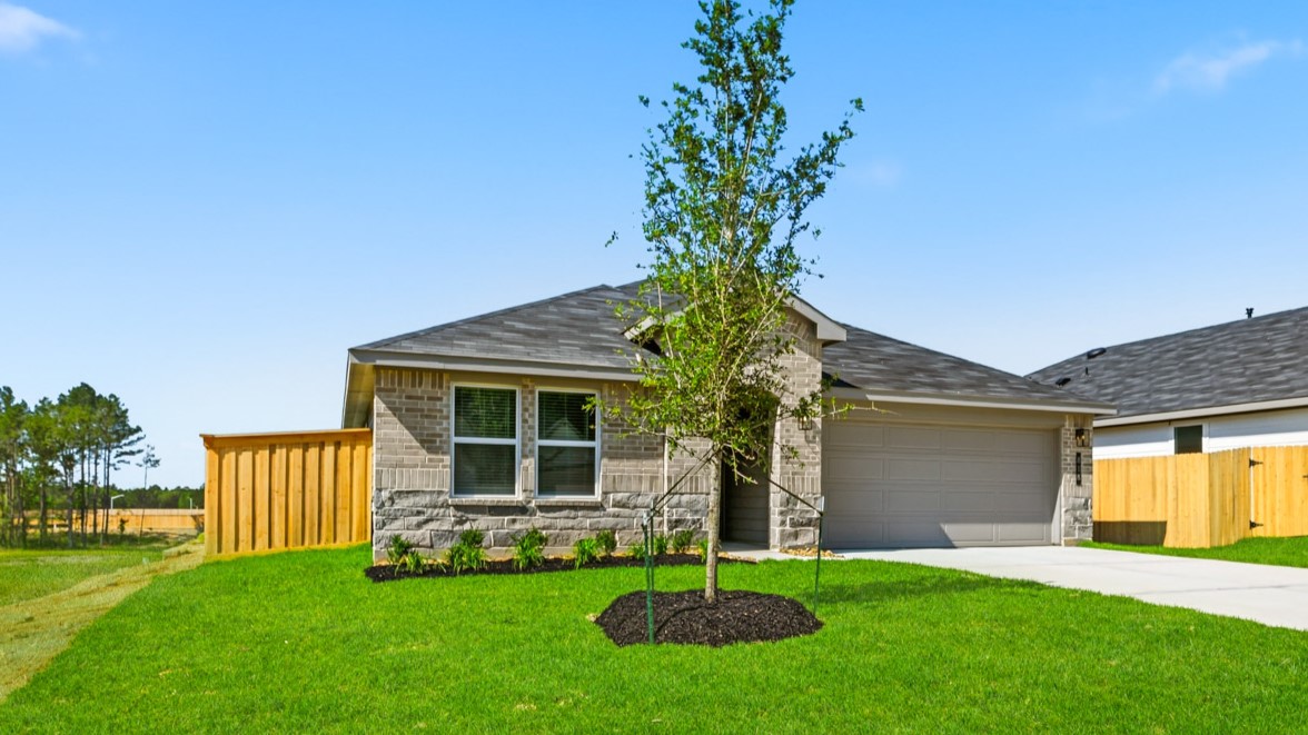 One story home with two car garage