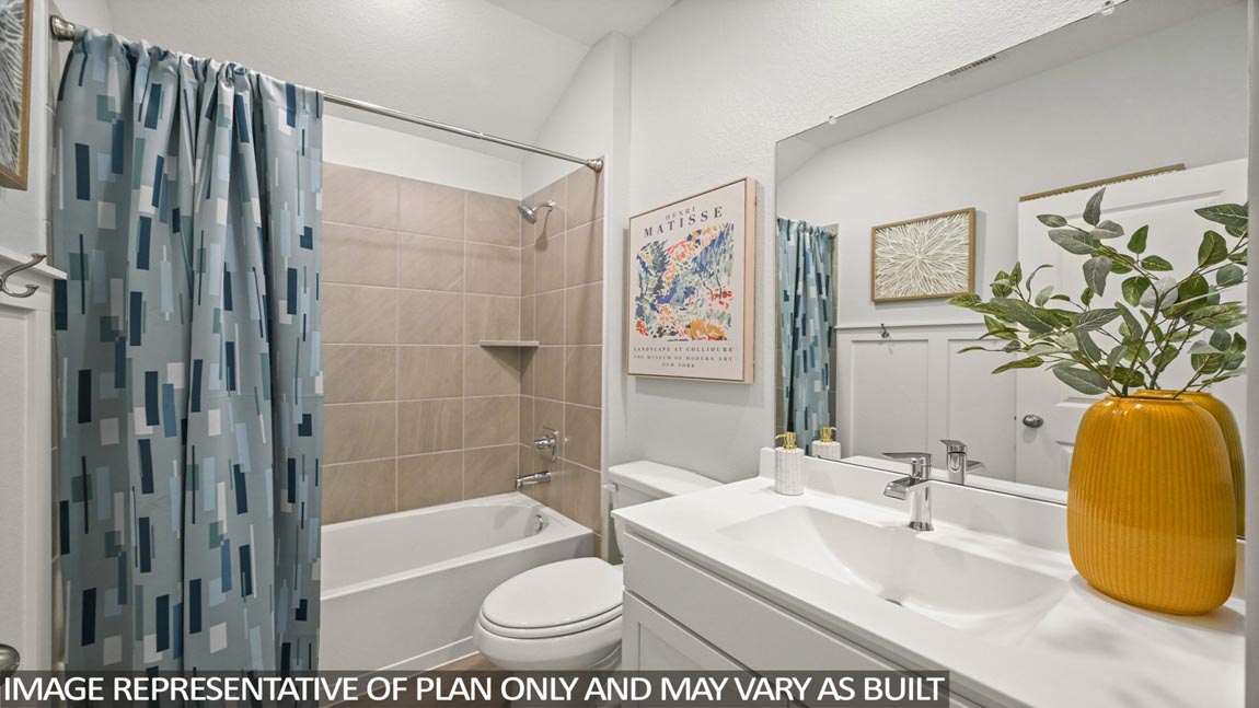 Secondary bathroom with single sink