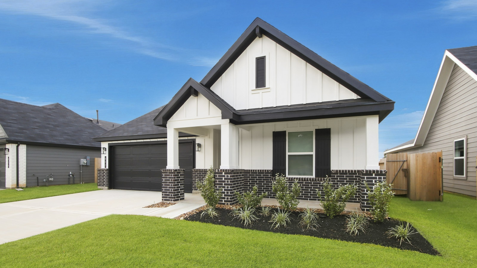 One story home with two car garage