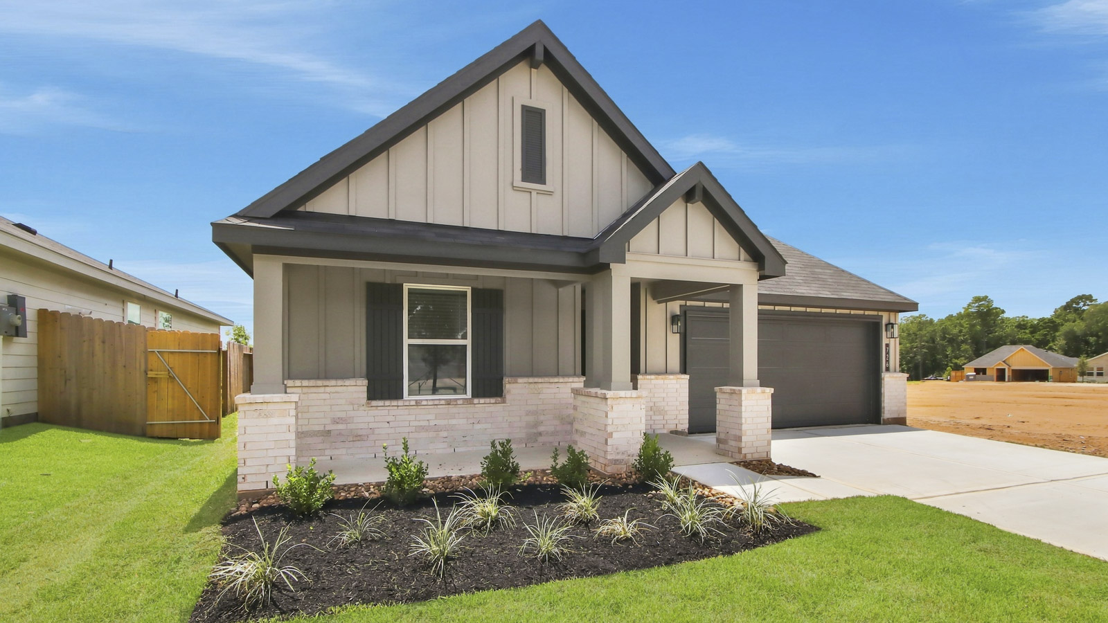 One story home with two car garage