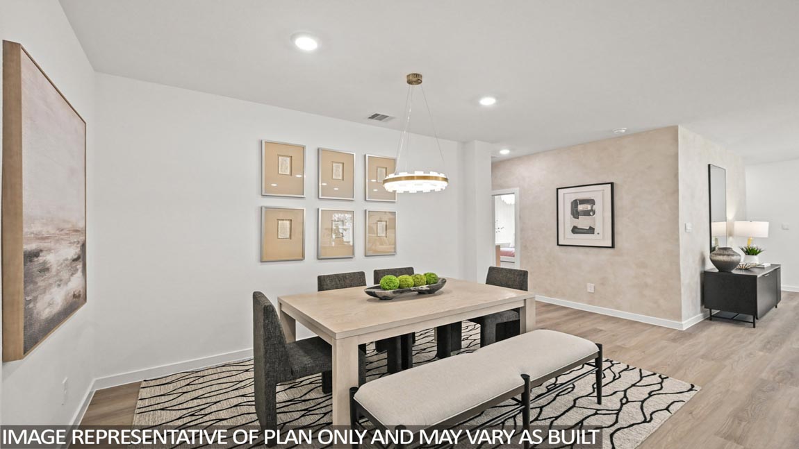 Open concept living, dining, and kitchen area