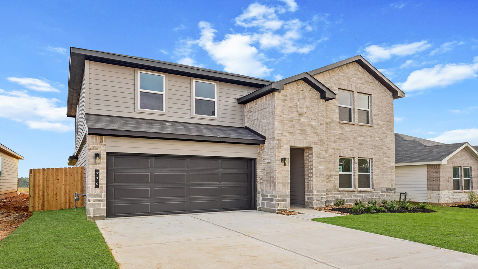 Two story home with two car garage