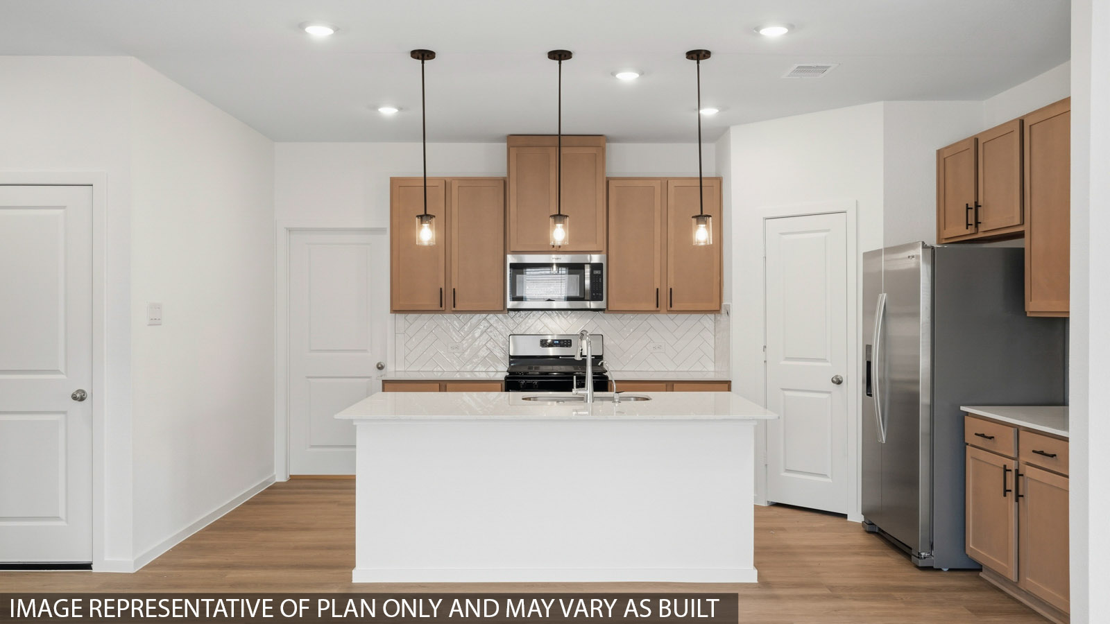 Open concept living, dining, and kitchen area
