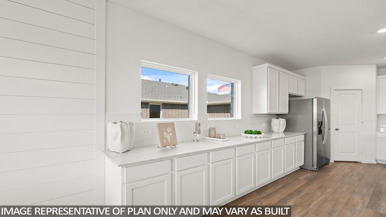 Open concept living, dining, and kitchen area