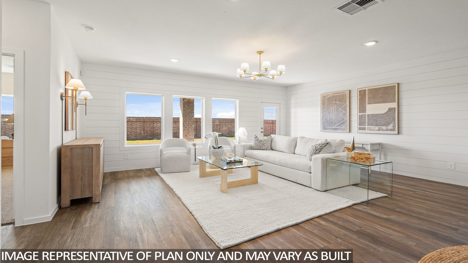 Open concept living, dining, and kitchen area