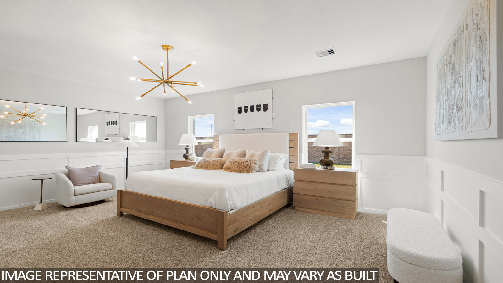 Primary bedroom with carpet flooring