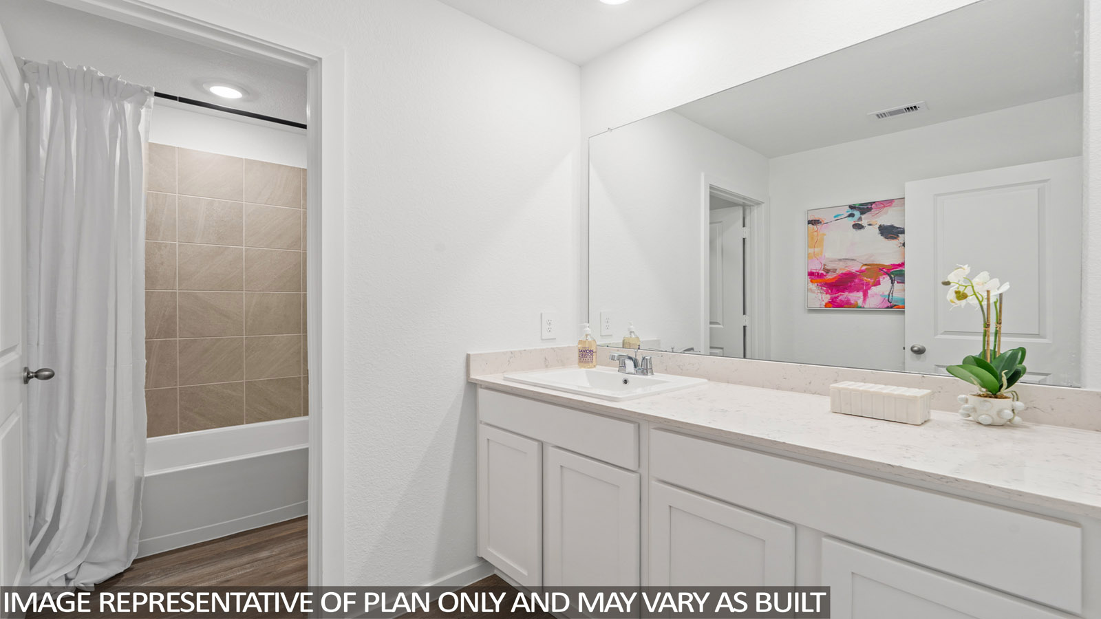 Secondary bathroom with double sinks