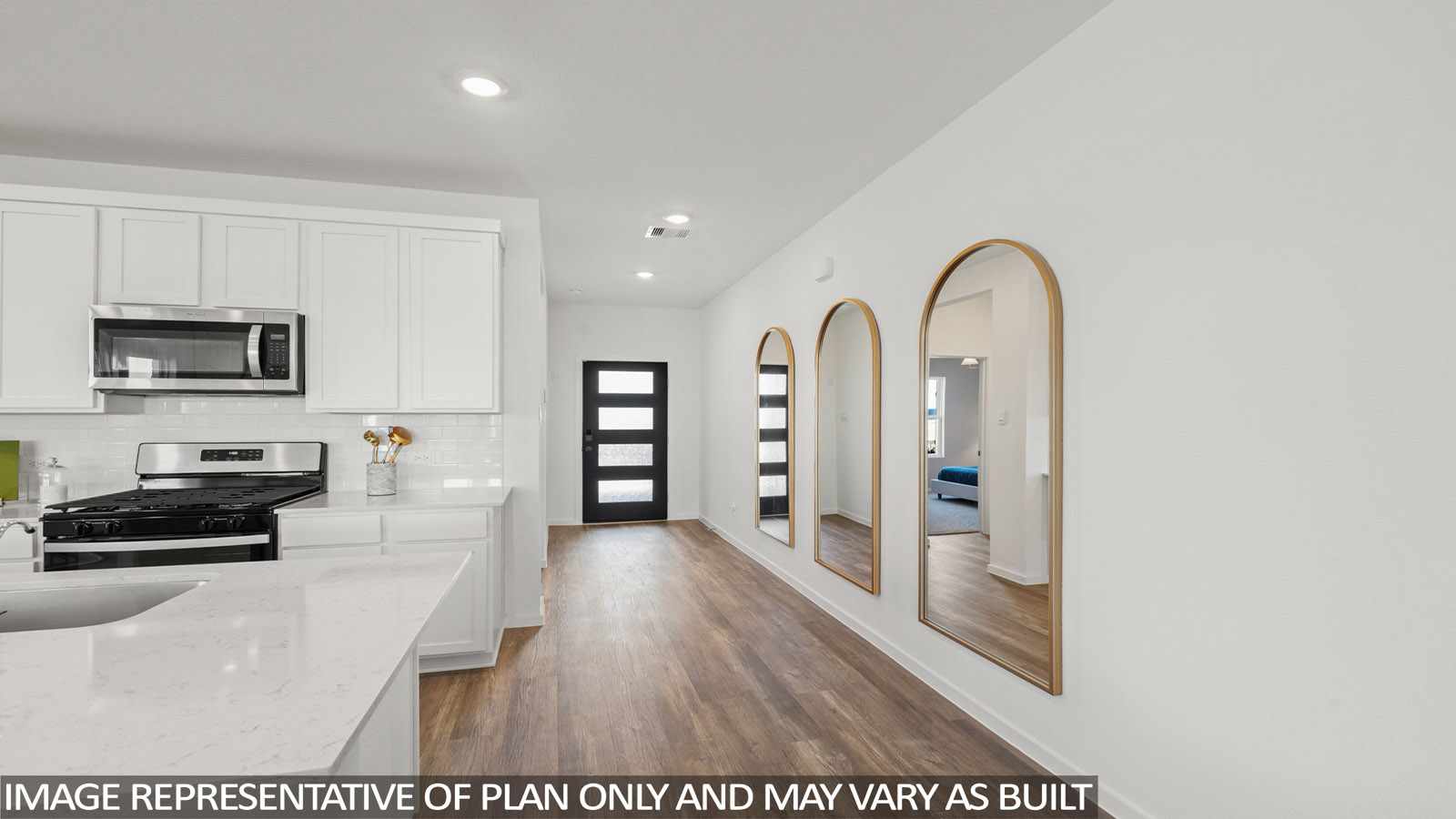 Entry hallway with vinyl flooring