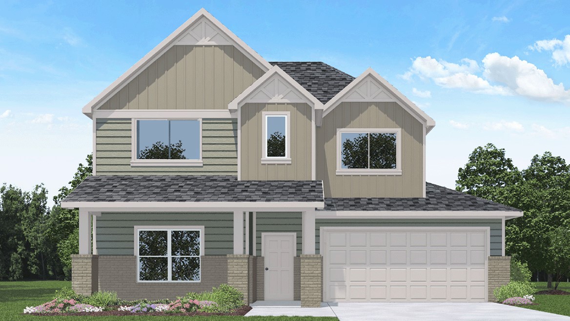 Two story home with two car garage