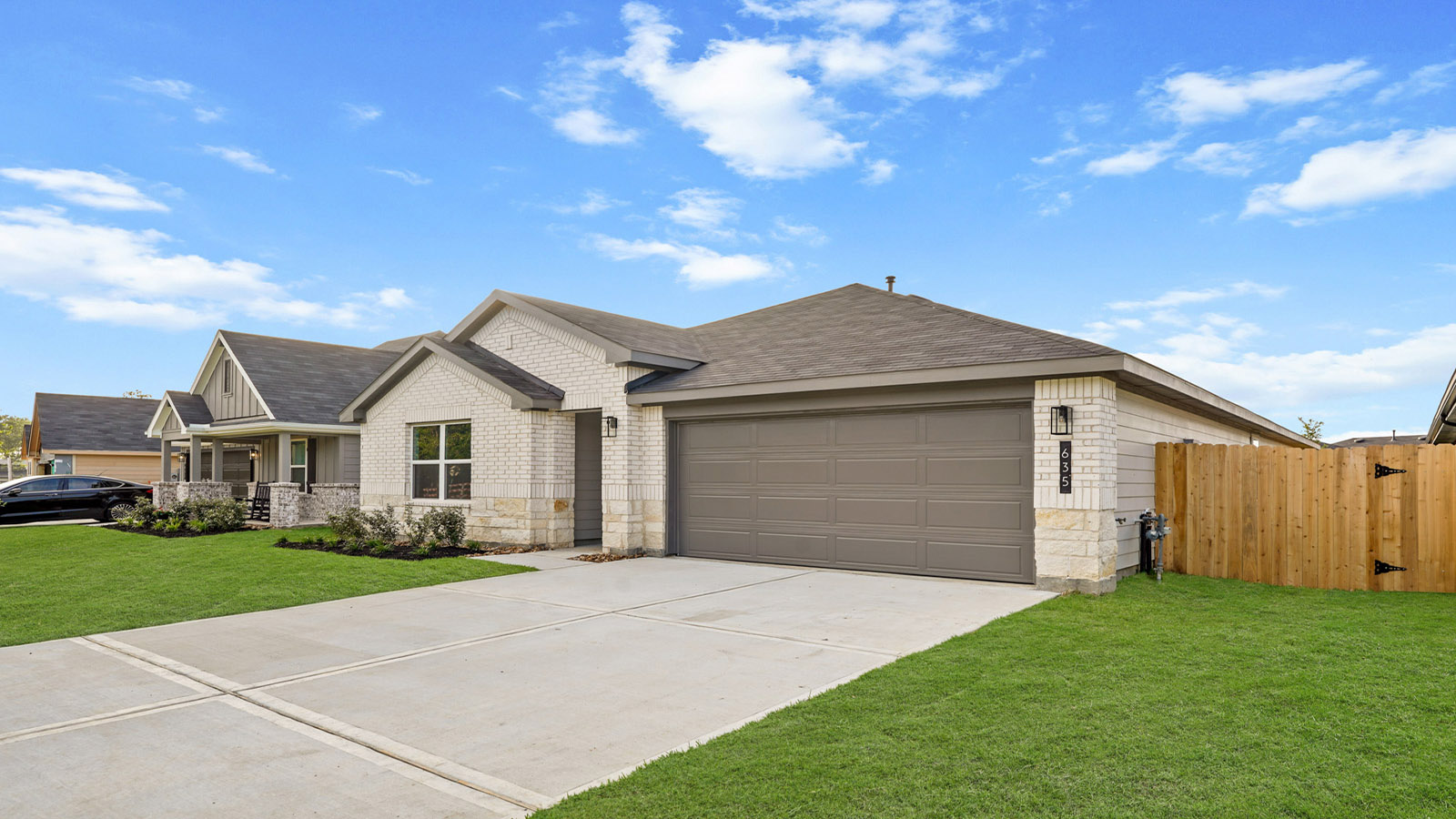 One story home with two car garage