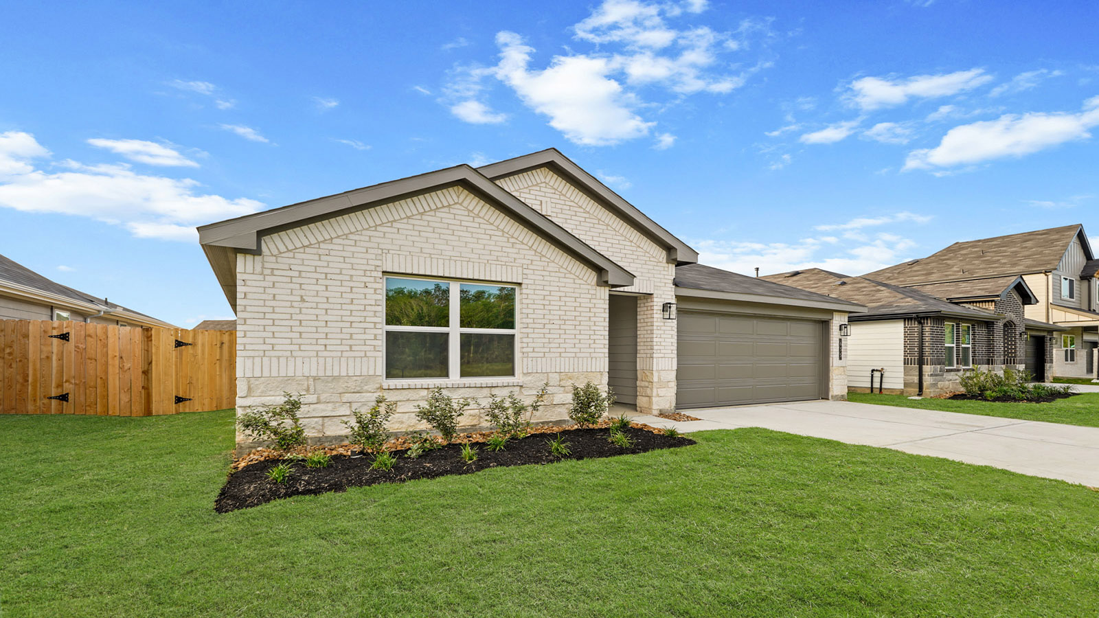One story home with two car garage