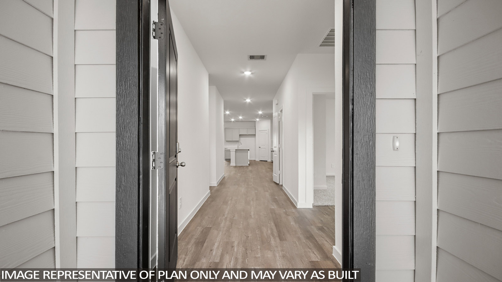 Entry hallway with vinyl flooring