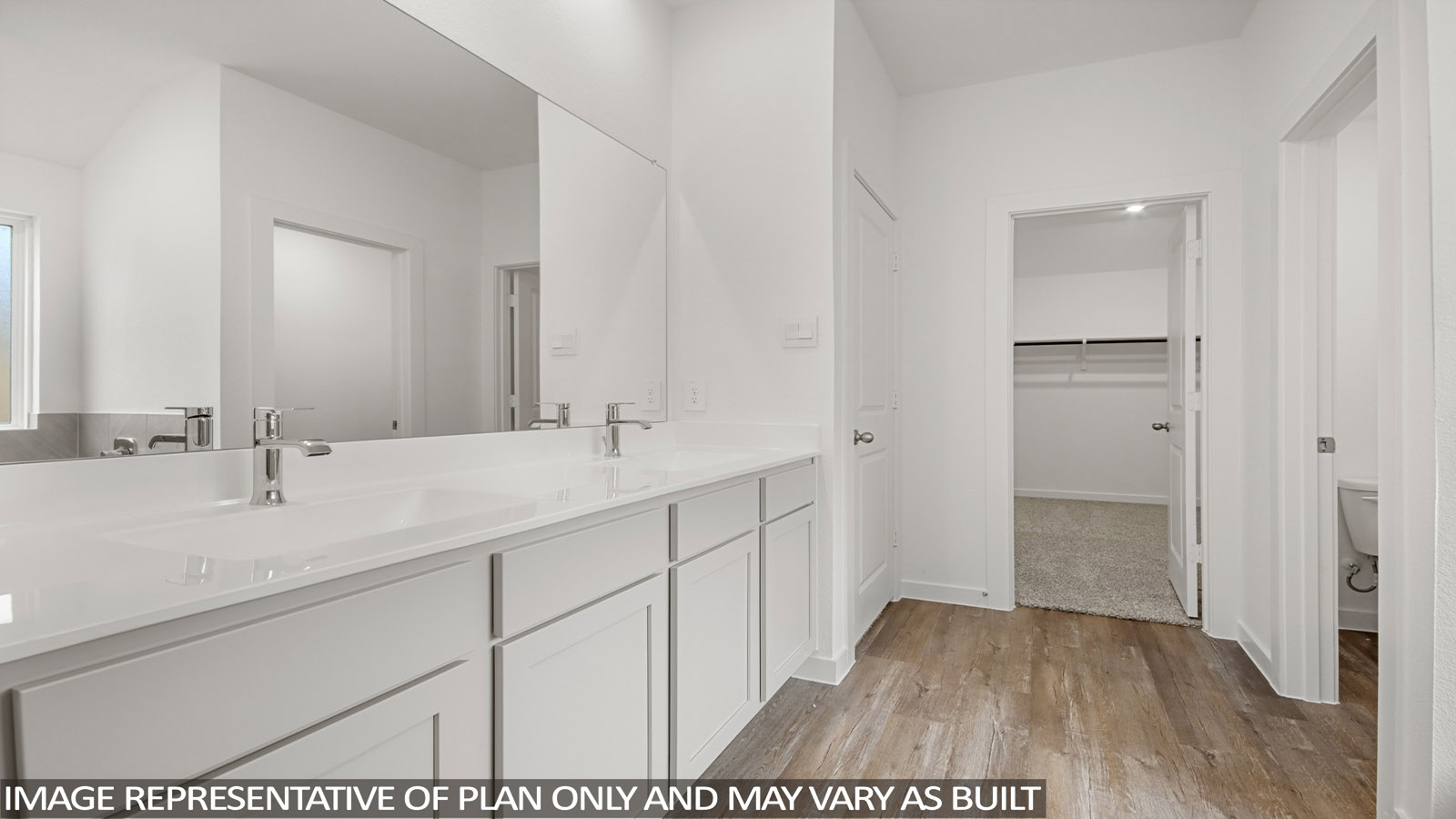 Primary bathroom with double sinks