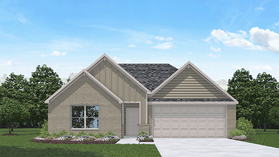 One story home with two car garage