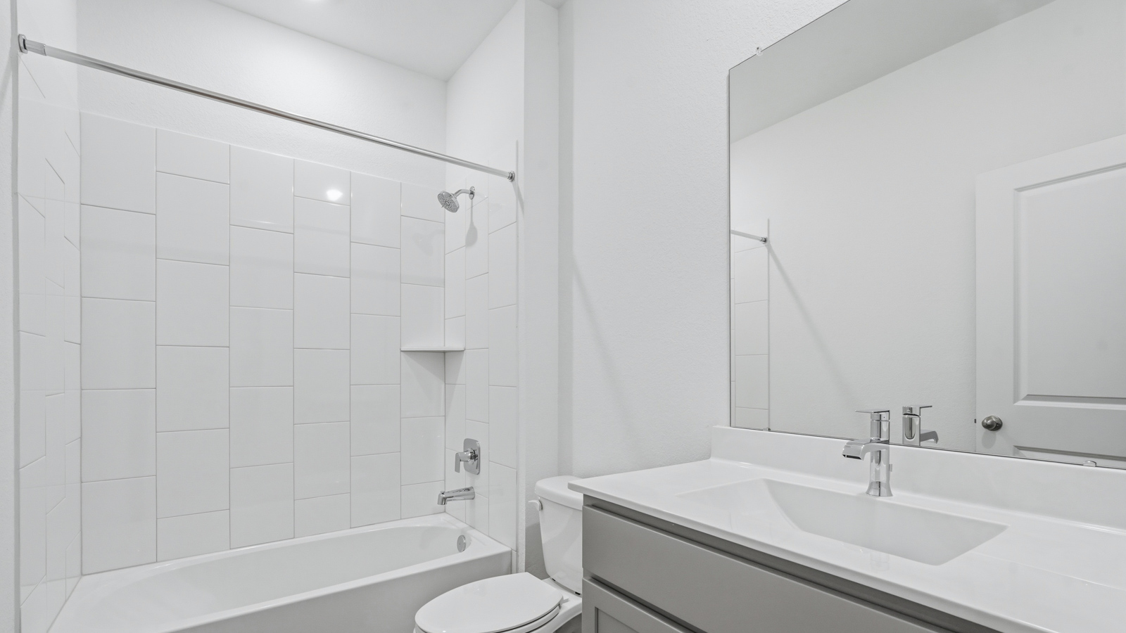 Secondary bathroom with single sink
