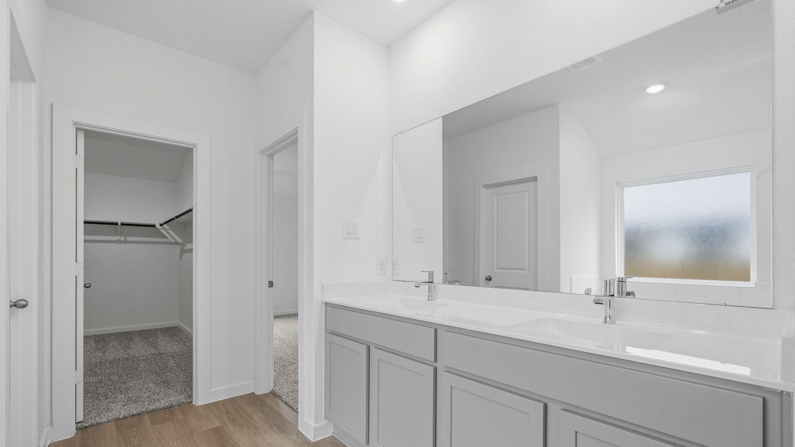 Primary bathroom with tub and shower