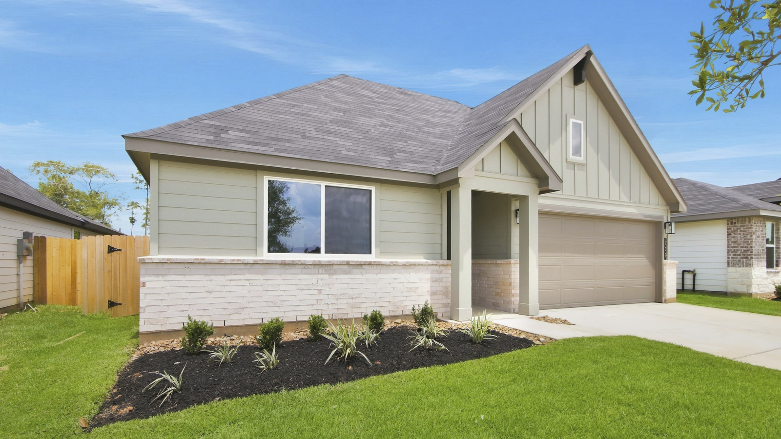 One story home with two car garage