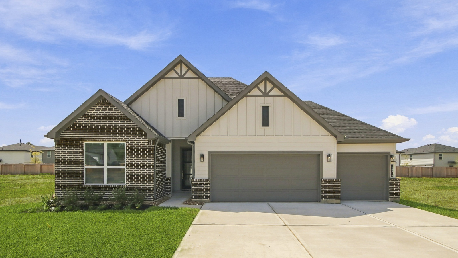 Two story home with two car garage