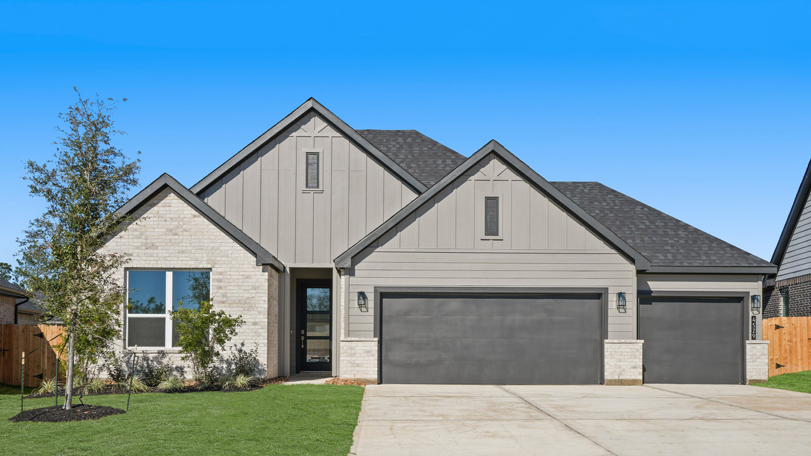 One story home with two car garage