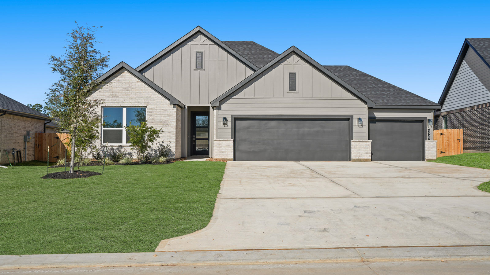 One story home with two car garage