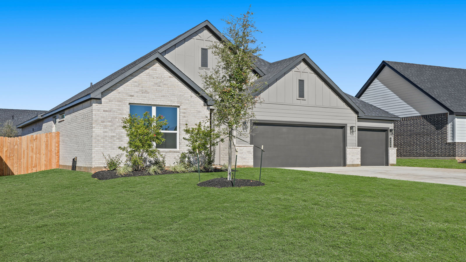 One story home with two car garage