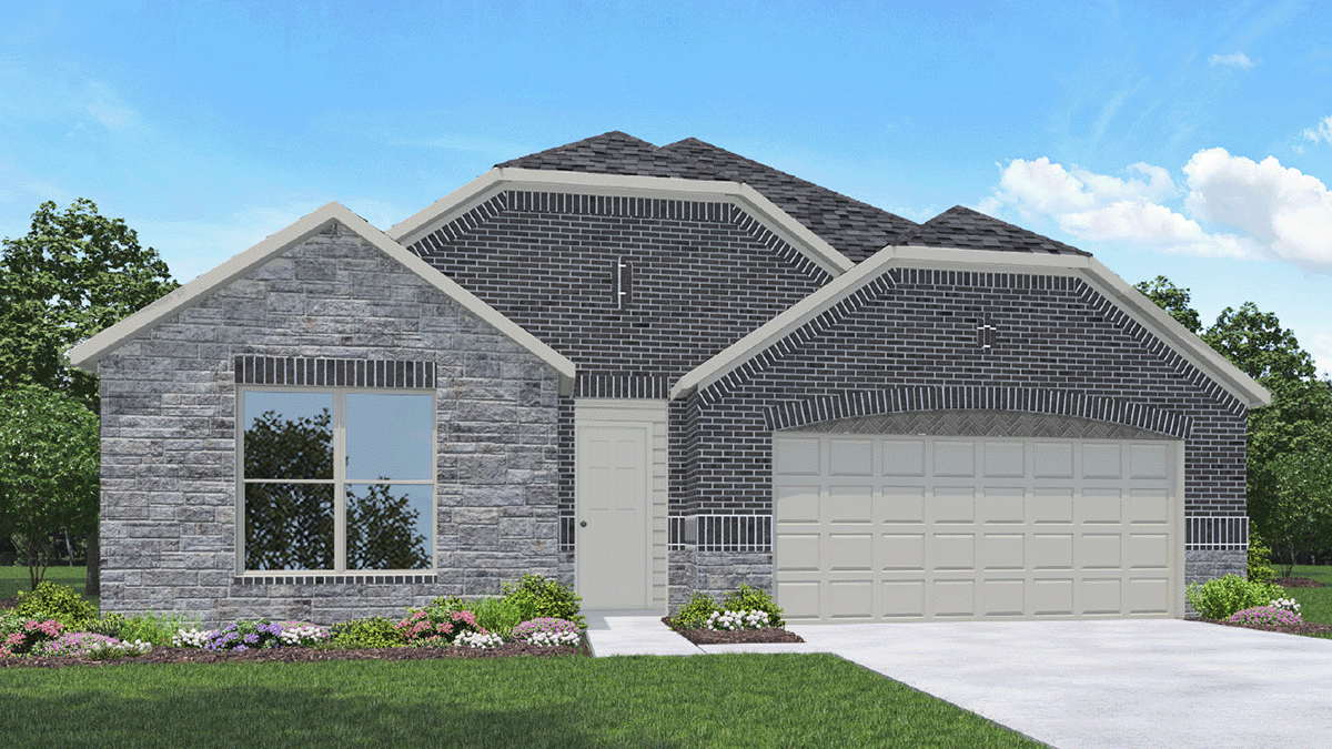 One story home with two car garage