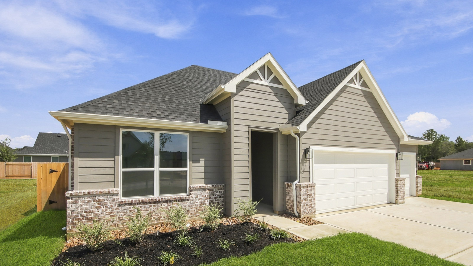One story home with two car garage