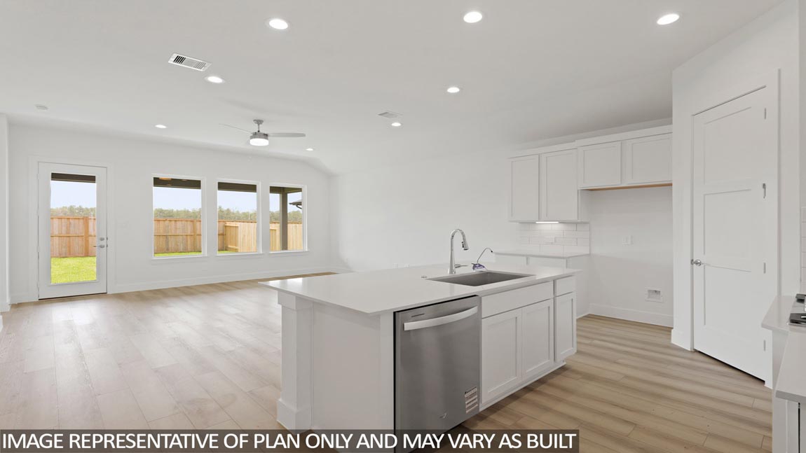 Open concept living, dining, and kitchen area