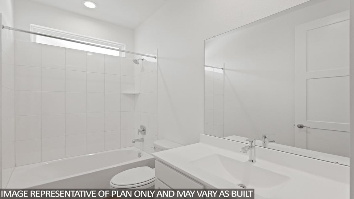 Secondary bathroom with single sink