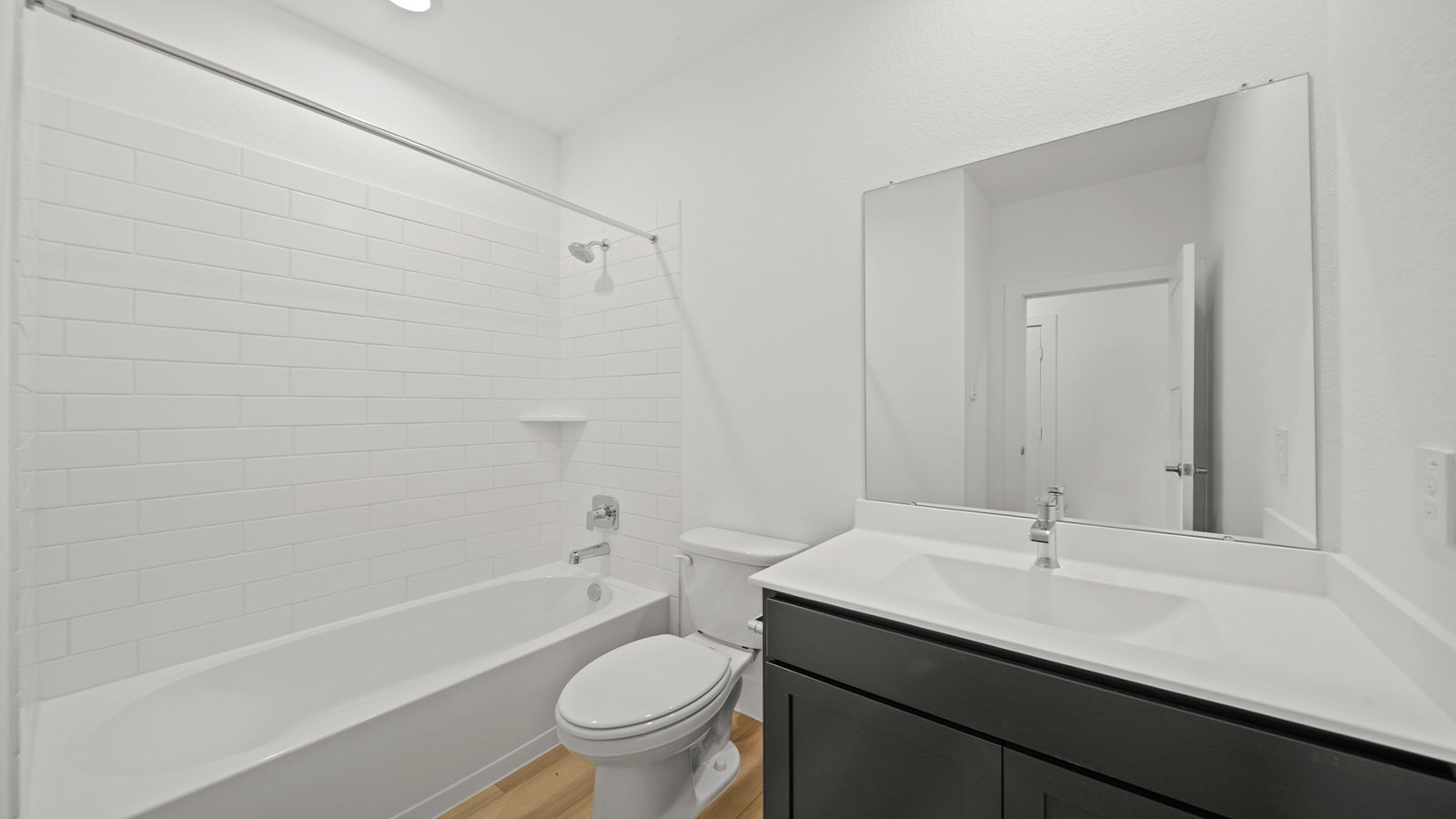 Secondary bathroom with single sink